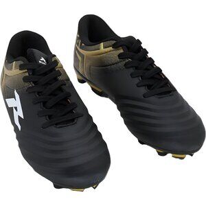 RUNIC Soccer Cleats Men Boys Firm Ground Football Boots Black US 6 EU 37
